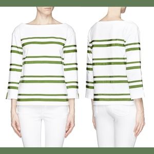 Tory Burch Kendall Grosgrain Ribbon Stripe‎ Top [SZ XS ]